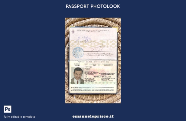 modello di aspetto fotografico del passaporto bielorusso in stile verificato